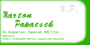 marton papacsek business card